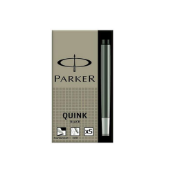 Parker Quink Ink Standard Long Cartridges - Washable Black (Pack of 5)