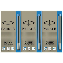 Parker Quink Ink Cartridges - Washable Royal Blue - Pack of 15