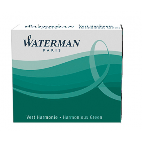 Waterman Ink Cartridge Refills Harmonious Green Standard Pack of 6