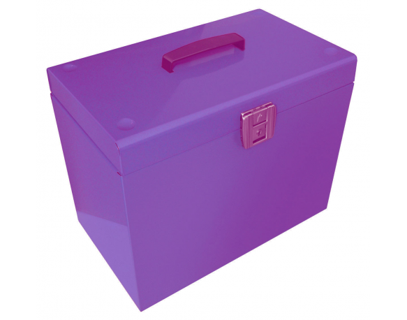 Cathedral A4 Lockable Suspension File Box, Purple A4PP