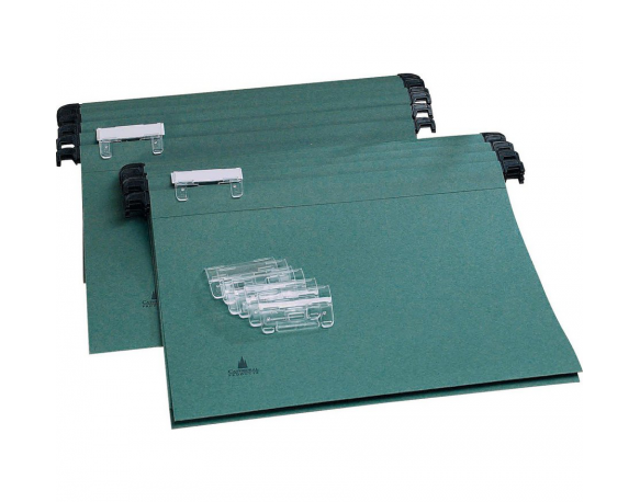 Cathedral A4 Suspension Files with Index Tabs, Green Pack of 10
