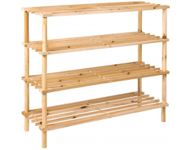 4 Tier Wooden Shoe Rack Vertical Storage Shelf Unit