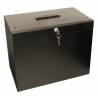 Cathedral Lockable A4 Metal Filing Box, Black