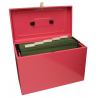 Cathedral Foolscap Suspension File Storage Box, Pink HOPK