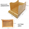 Bamboo Bread Slicer Wooden Cutting Board with Adjustable Slicing Guide Foldable
