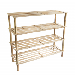 4 Tier Wooden Shoe Rack Vertical Storage Shelf Unit